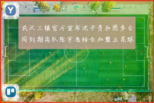 武汉三镇官方宣布沈子贵和图多合同到期离队陈宇浩转会加盟玉昆球队